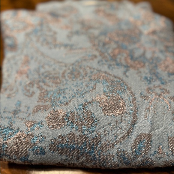 Anthropologie Beatriz Mock Neck Sweater Lurex Edition Blue SilverGray Size M - Picture 6 of 13